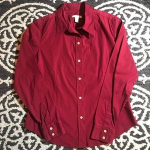 GAP stretch red button up long sleeve shirt. Sz M.